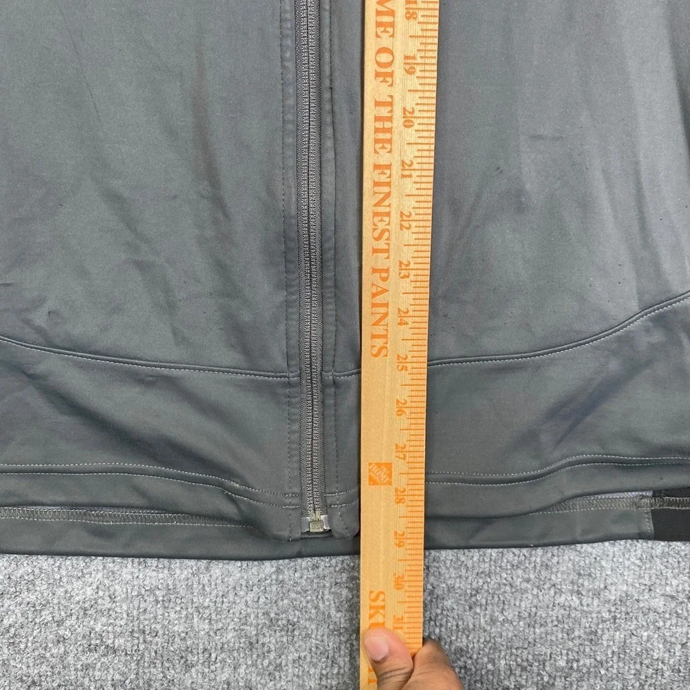 The North Face Windstopper Jacket Mens Grey Black Hooded Softshell Full Zip L